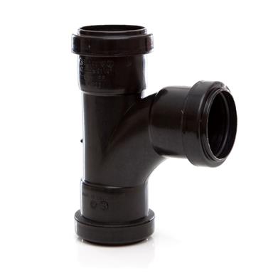 FloPlast Push Fit Waste - Tee - 40mm Black - WP23B