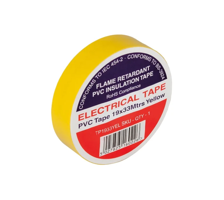 PVC Insulation Tape - Yellow 19mm x 33m