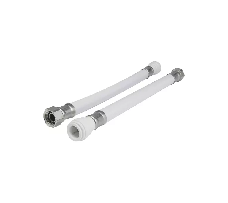 Speedfit x Union Nut - White Flexible Tap Connector (Pair) - 15mm x 3/4" x 500mm - WFLX20