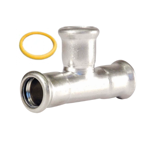 M-Press Fittings - Stainless Steel 316 Gas - M-Profile - Press Fit - Equal Tee - 22mm