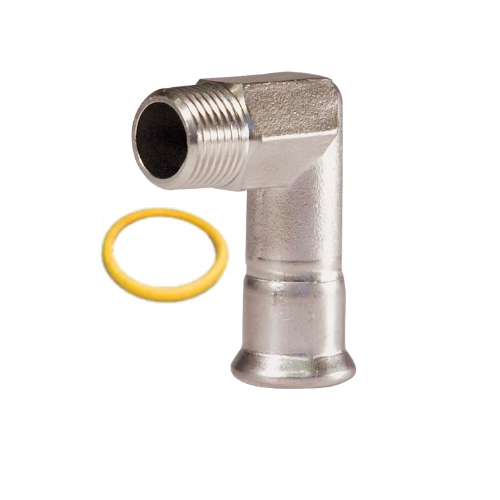 M-Press Fittings - Stainless Steel 316 Gas - M-Profile - Press Fit - Male Iron Elbow - 35mm x 1 1/4"