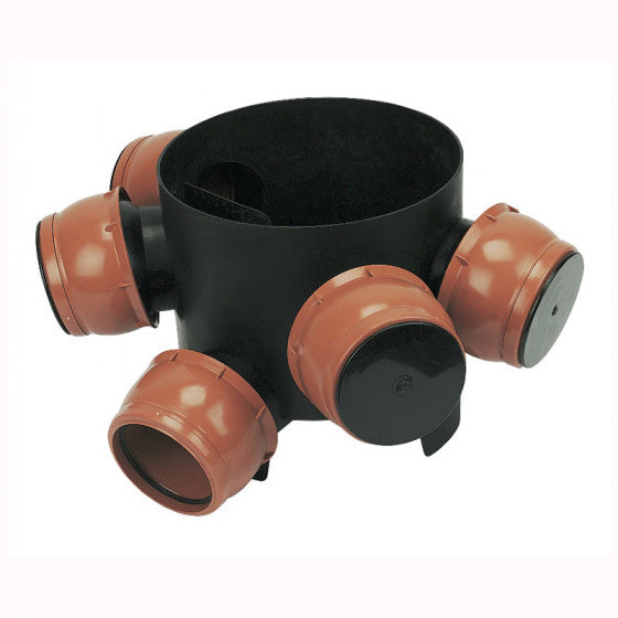 FloPlast 110mm Underground Drainage - Mini Access Chamber with Flexible Inlets - D800