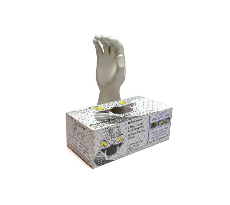 White Mamba Latex Gloves (Box of 100) - Extra Large - BX-WMG-XL