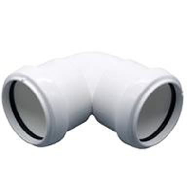 FloPlast Push Fit Waste - Knuckle Bend 90° - 40mm White - WP11W