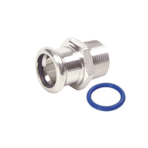 M-Press Fittings - Stainless Steel 316 Steam - M-Profile - Press Fit - Male Iron Coupling