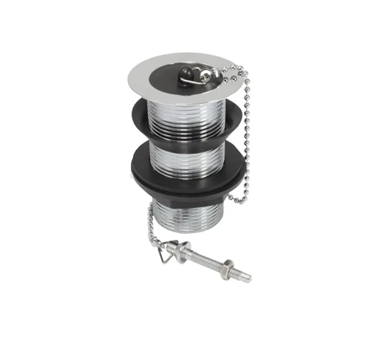 Peerless Basin Waste with Poly Plug (with Chain) - Unslotted - 1 1/4" - Chrome - 201289