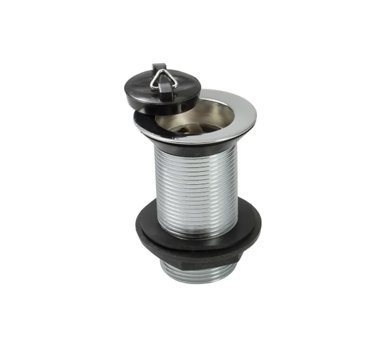 Peerless Basin Waste with Poly Plug (without Chain) - Unslotted - 1 1/4" - Chrome - 201302