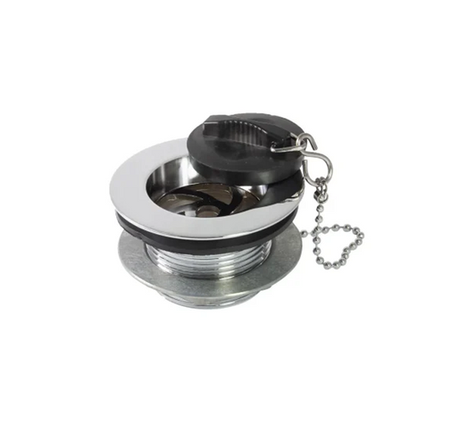 Peerless Tubby Poly Plug Bath Waste (with Chain) - 1 1/2" - Chrome - (Metal Backnut) - 201339