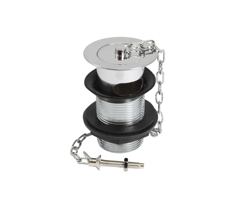 Peerless Basin Waste with Brass Plug (with Chain) - Slotted - 1 1/4" - Chrome - 201577