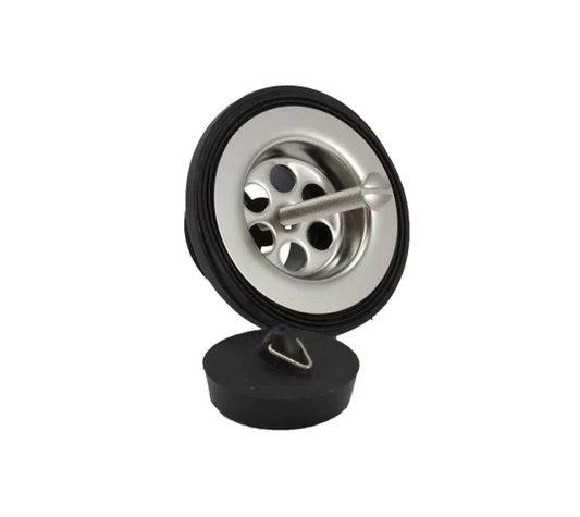 Peerless Centre Screw Fixing Basin Waste with Poly Plug (without Chain) - Slotted - 1 1/4" - Chrome - 201841