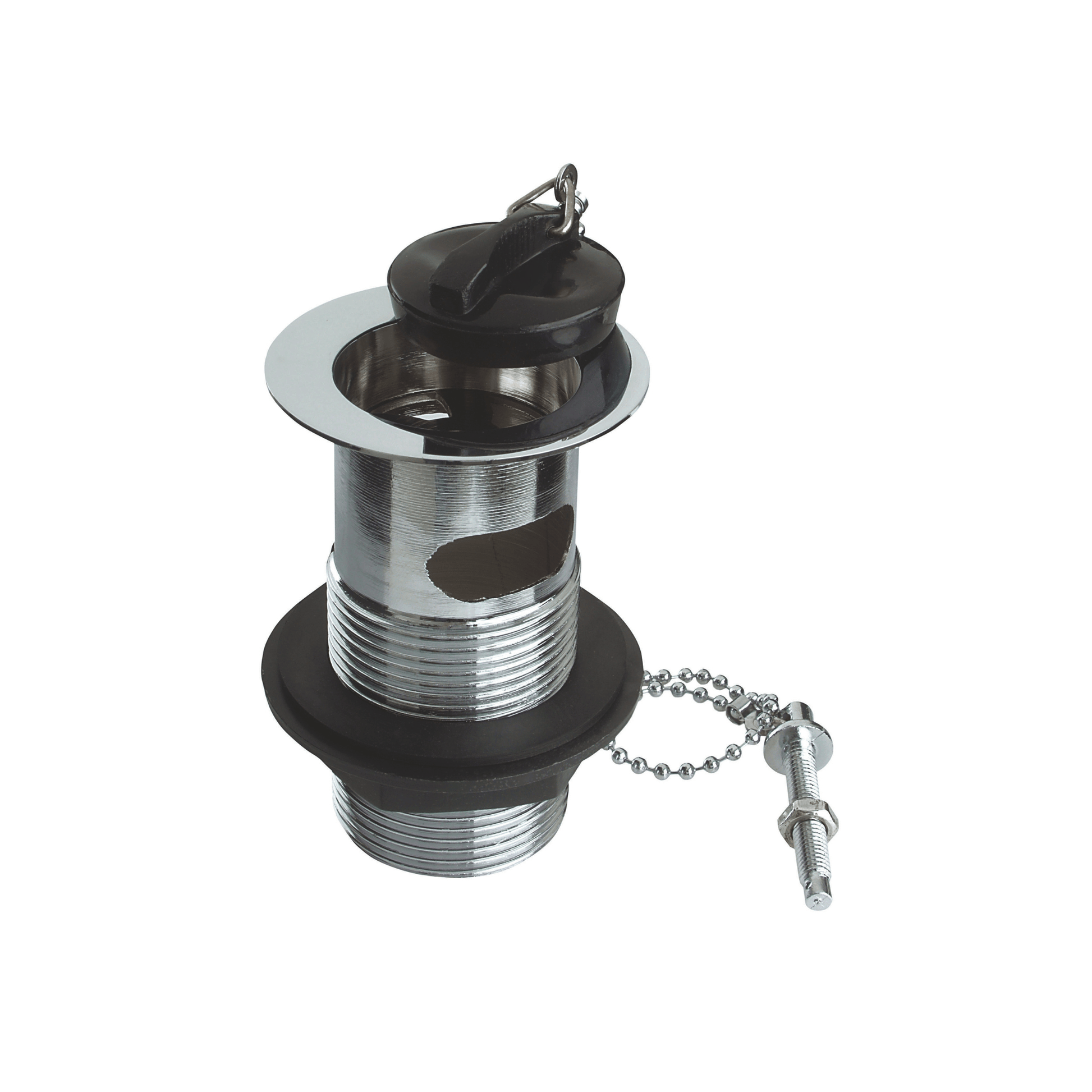 Peerless Stainless Steel Basin Waste (with Chain) - Slotted - 1 1/4" - Chrome (Plastic Backnut) - 205100