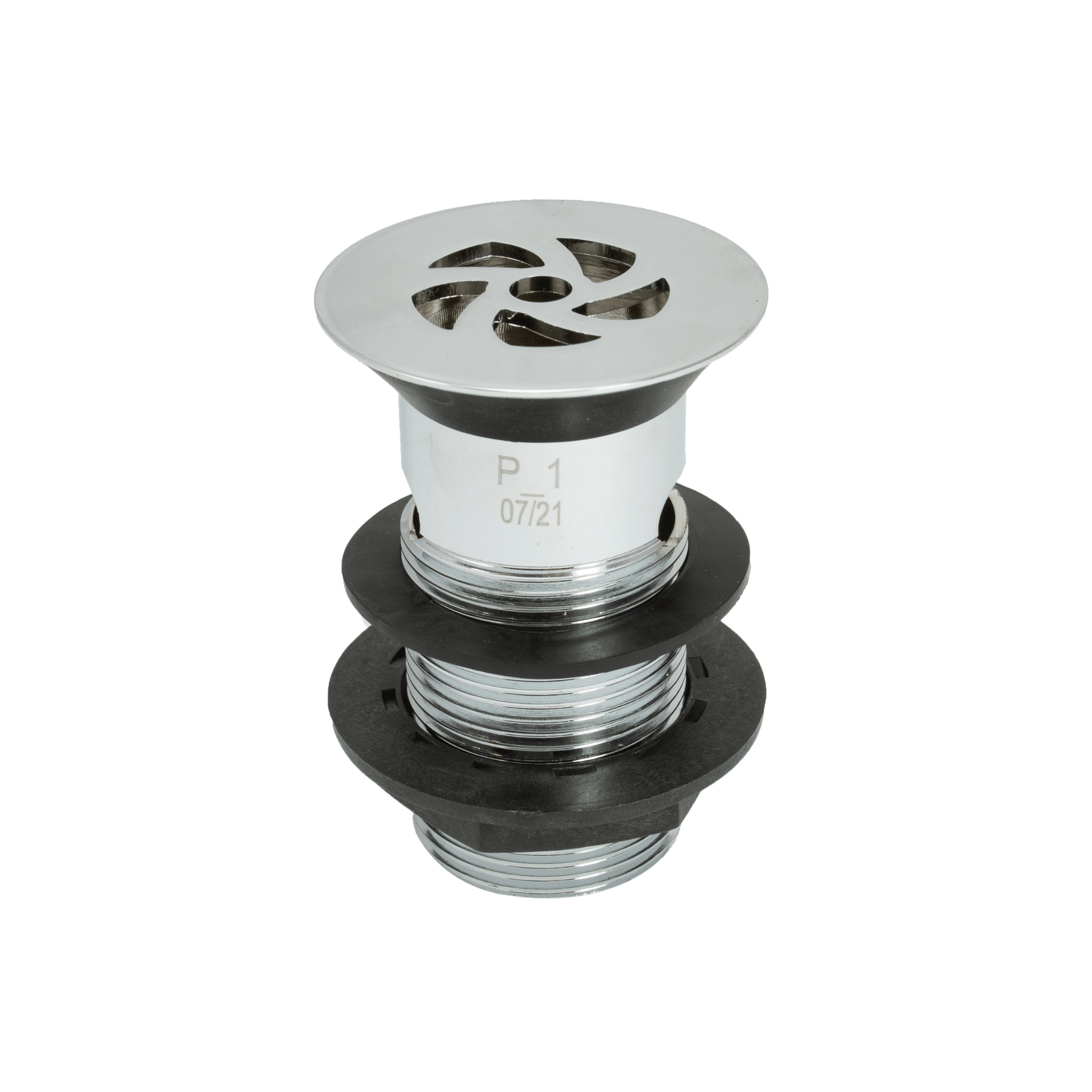 Peerless Stainless Steel Flush Grated Waste - Slotted - 1 1/4" - Chrome (89mm Tail & Plastic Backnut) - 205220