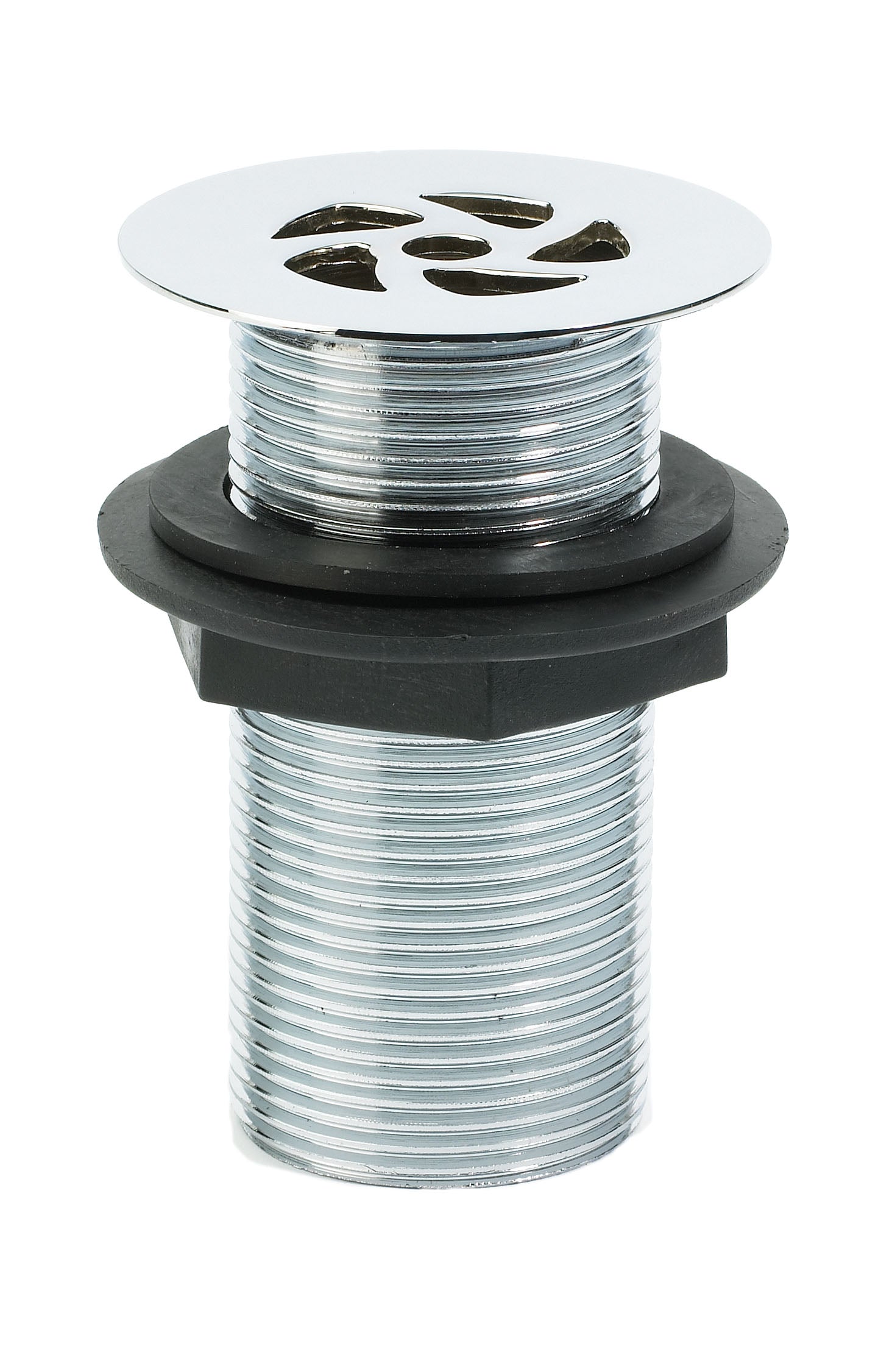 Peerless Stainless Steel Flush Grated Waste - Unslotted - 1 1/4" - Chrome (89mm Tail & Plastic Backnut) - 205225