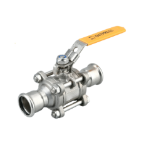 M-Press Fittings - Stainless Steel 304 Gas - 3 Piece Lever Ball Valve - 89mm