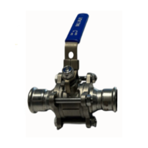 M-Press Fittings - Stainless Steel 304 Water - 3 Piece Lever Ball Valve - 67mm