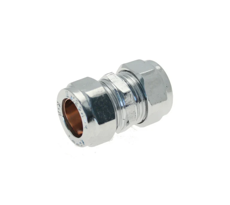 Chrome Plated Compression Coupler - 28mm