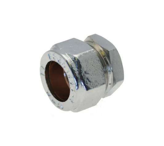 Chrome Plated Compression Stop End - 15mm