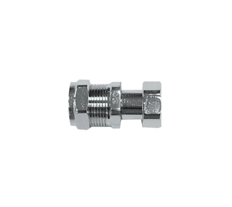 Chrome Plated Compression Straight Tap Connector - 15mm x 1/2"