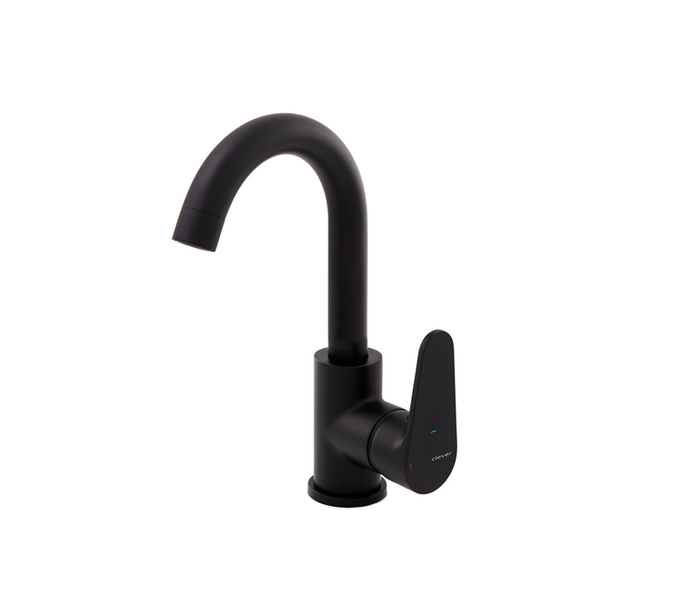 Clever Rocket Monobloc Swan Basin Mixer - Black