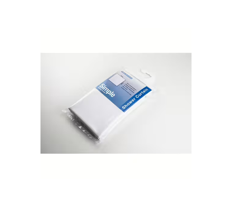 EuroShowers Simple Shower Curtain - White - 67110