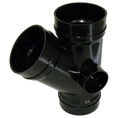 FloPlast 110mm Solvent Weld Soil - Branch 135° - Black - SS211B