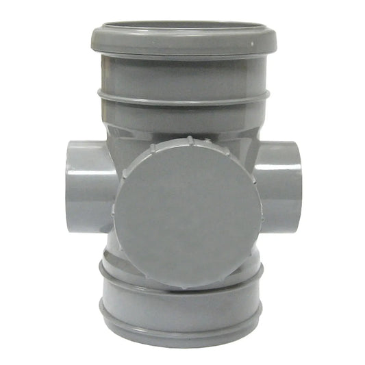 FloPlast 110mm Ring Seal Soil - Access Pipe Socket/Solvent Weld - Grey - SP275G