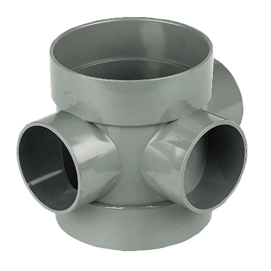 FloPlast 110mm Ring Seal Soil - Boss Pipe Short - Grey - SP583G