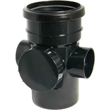 FloPlast 110mm Ring Seal Soil - Access Pipe Socket/Spigot - Black - SP274B