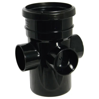 FloPlast 110mm Ring Seal Soil - Boss Pipe Socket/Spigot - Black - SP581B