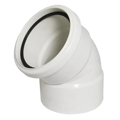 FloPlast 110mm Ring Seal Top/Solvent Bottom Soil - Offset Bend 135° - White - SP440W