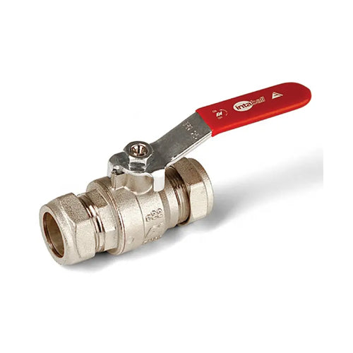 Altecnic Series 373 Intaball Lever Ball Valve - Red Handle - 15mm Compression - AI-373R15