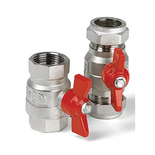 Altecnic Series 171 Intaball Butterfly Ball Valve - Red Handle - 1/2" F - AI-171RB4