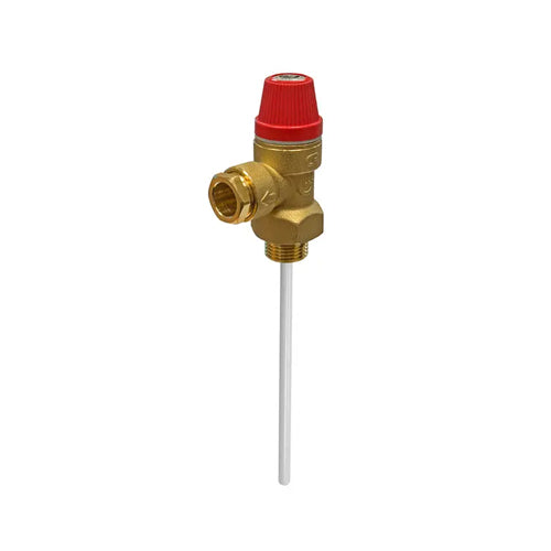 Altecnic 309 Series Pressure & Temperature Relief Valve 90°C with 203mm Probe - 10 Bar - 1/2" - 309405CST