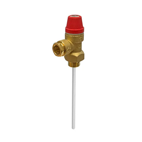 Altecnic 309 Series Pressure & Temperature Relief Valve 90°C with Long Probe - 4 Bar - 1/2" x 15mm - 309445CST