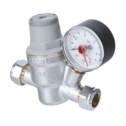 Altecnic Prescal Series 533 Pressure Reducing Valve with Pressure Gauge and Port - 28mm - 533861H