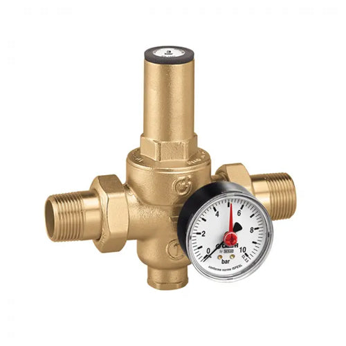 Altecnic Prescal 536 Pressure Reducing Valve with Pressure Gauge - 1/2" MBSP x MBSP - 536041