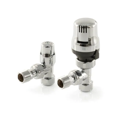 Altecnic Ecocal TRV & Lockshield Twin Pack - Angled  - 15mm - Chrome - 200485 LTC