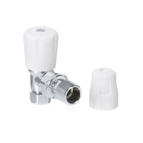 Altecnic Eclipse Manual Radiator Valve with Wheel Head & Lock-shield Cap - Angled - 10mm - 410410 LTC