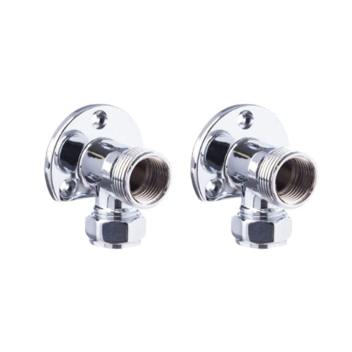 Altecnic All Chrome Wall Plate Elbows (Pair) - 15mm x 1/2" - 606-1002