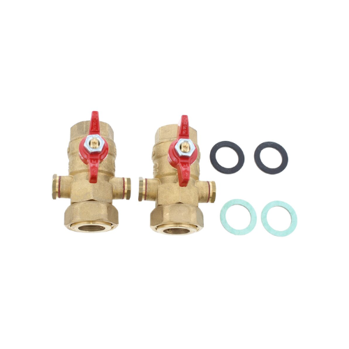 Altecnic Pair of Ball Valves Straight with Presure Port - F19518