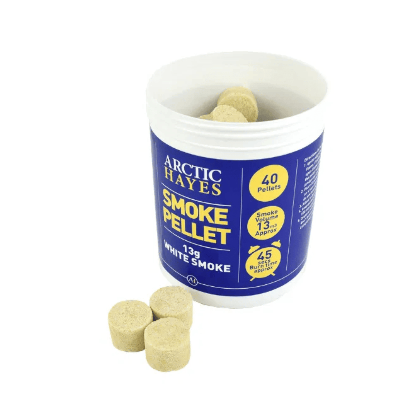 Arctic Hayes Smoke Pellets - Tub of 40 - 13g - White - 333013C