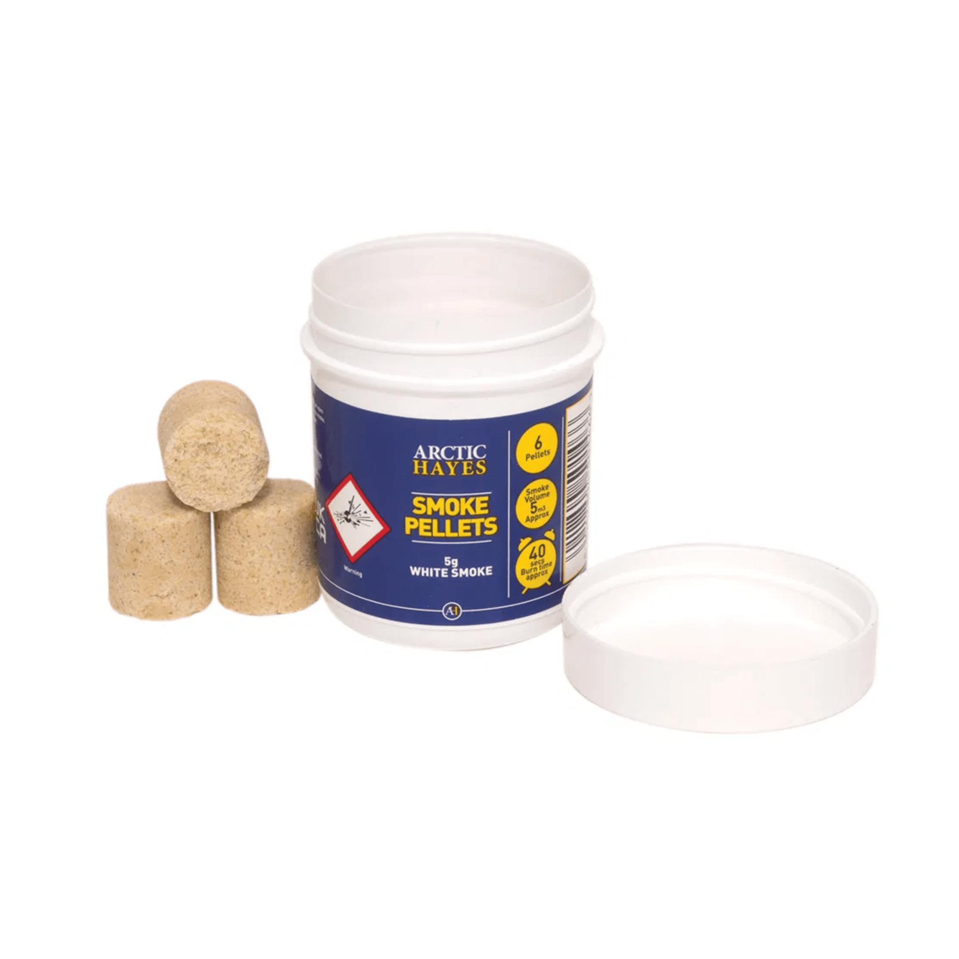 Arctic Hayes Smoke Pellets - Tub of 6 - 5g - White - A333005