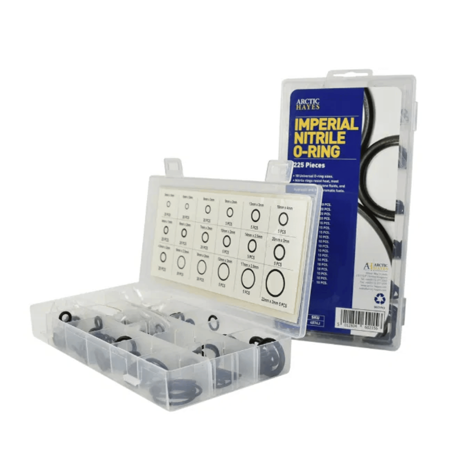 Arctic Hayes Imperial Nitrile O-Ring Assortment Washer Kit in a Handy Reusable Storage Box - 225 Pieces - BOXP