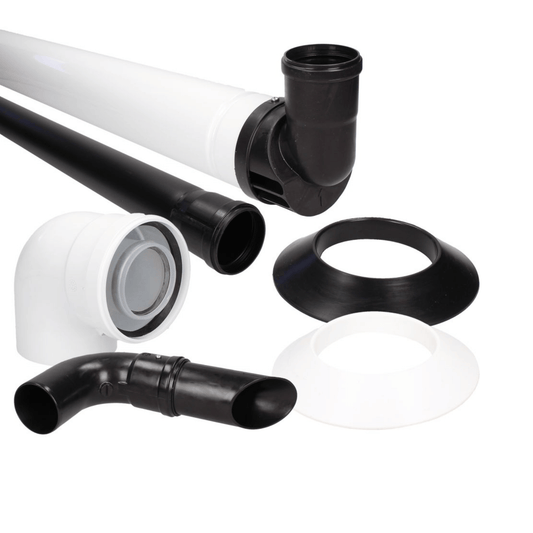 Baxi Multifit Plume Displacement Kit with Flue - 60mm - Black - 7225716