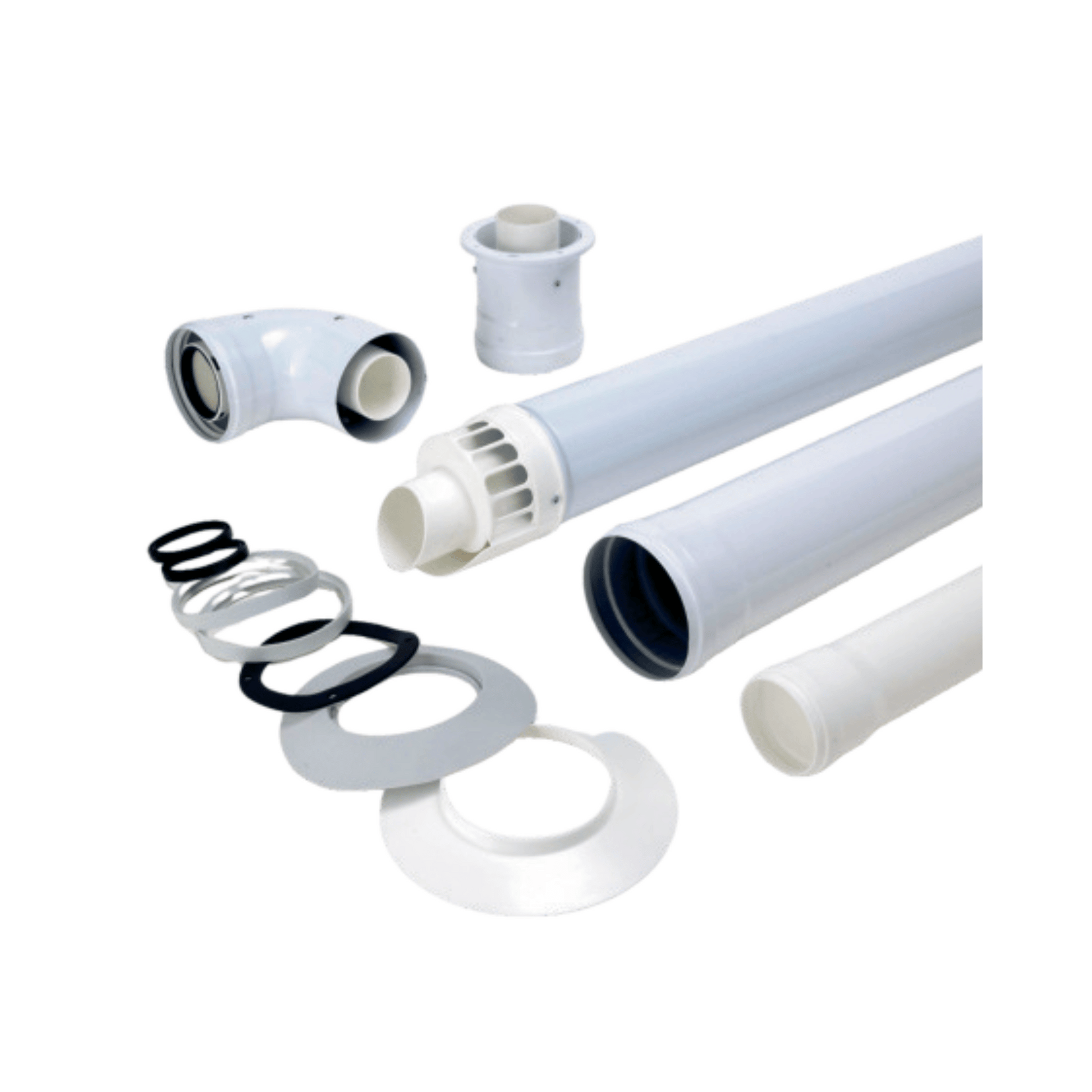 Biasi HE Horizontal Flue Kit with Vertical Extension - 60/100mm - 10999.0389.1