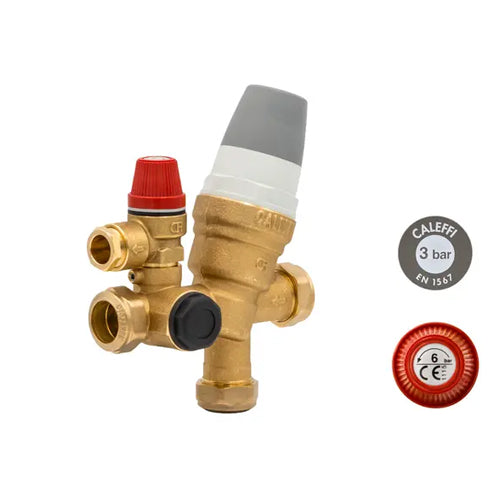 Caleffi 1 Piece Multibloc Inlet Control Valve - 6 Bar - 22mm - F0001525