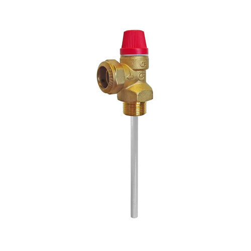Caleffi 309 Series Pressure & Temperature Relief Valve 90°C - 10 Bar - 3/4" - 309505CST