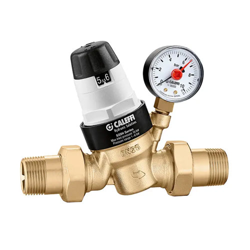 Altecnic Caleffi Prescal Series 5350 High Performance Pressure Reducing Valve with Pressure Gauge - 1/2" Male x Male - 535041H