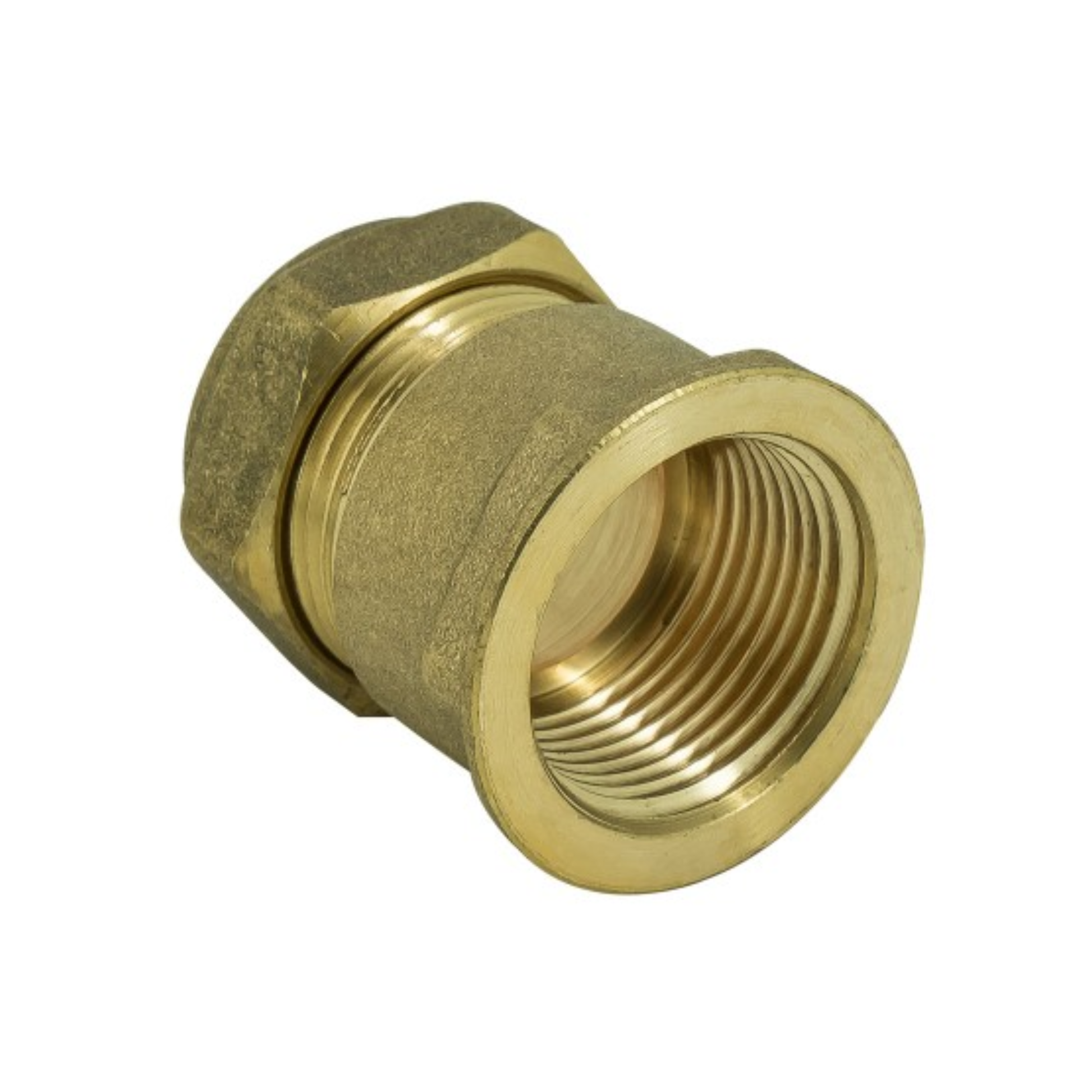 Brass Compression - Female Iron Coupling - 8mm x 3/8"