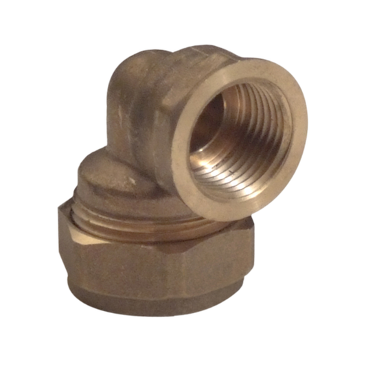 Brass Compression - Female Iron Elbow - 8mm x 1/4"